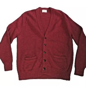 Men's Burgundy Cardigan Sweater
